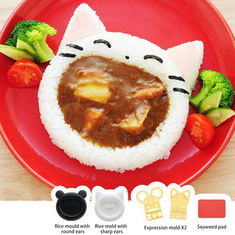 Commercial Kitchen Equipment List - 1ชิ้นแม่พิมพ์ข้าวซูชิโนริสำหรับตกแต่งตัวการ์ตูนหมีแมวน่ารักตัดเบนโตะเครื่องมือทำแซนวิชอุปกรณ์ DIY สำหรับห้องครัว