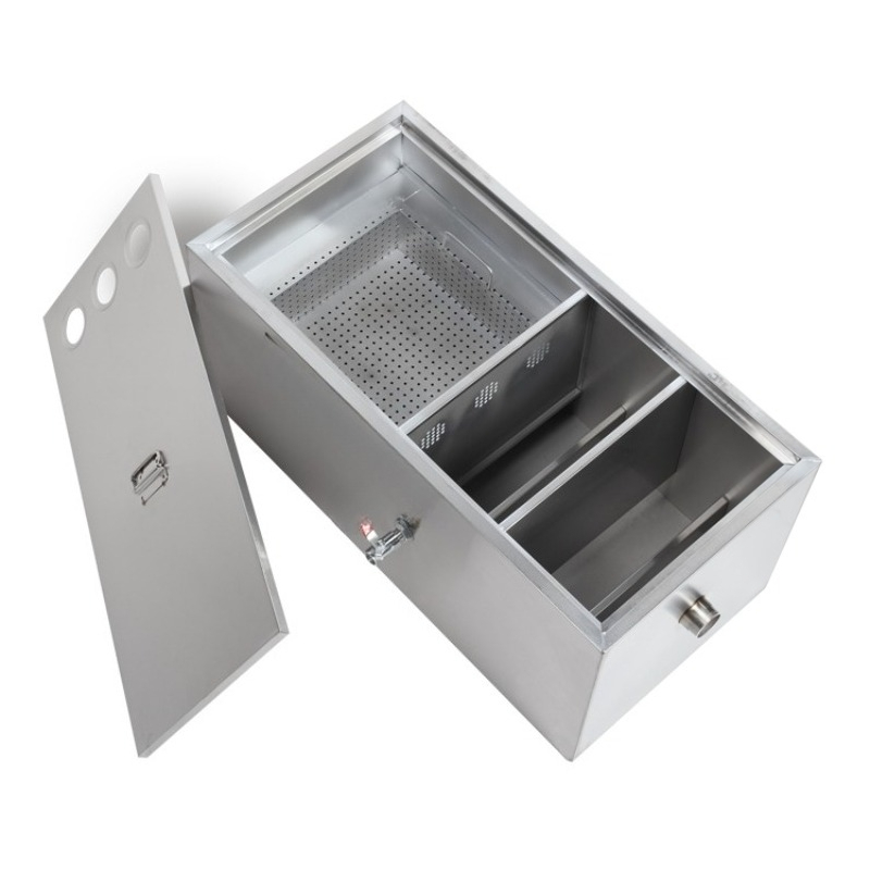 Commercial Kitchen Grease Trap - ถังกรองน้ำมันและน้ำสแตนเลสสำหรับครัวเชิงพาณิชย์ พร้อมระบบแยกตะกอน แบบฝังดิน