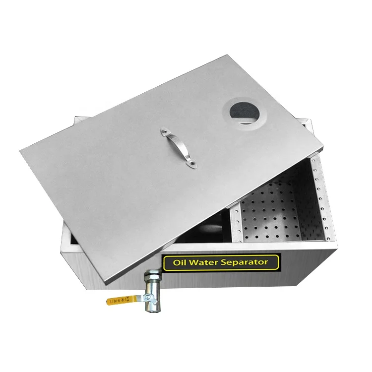 Commercial Kitchen Grease Trap - เครื่องแยกน้ำมัน/เครื่องดักไขมันในครัวเชิงพาณิชย์ สแตนเลสใหม่สำหรับร้านอาหาร บรรจุกล่อง 50 มม. 0.2