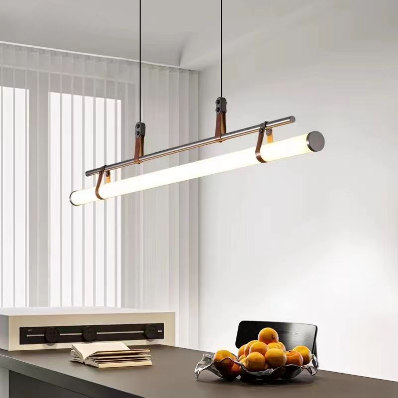 Commercial Kitchen Island - โคมไฟเพดาน LED แบบยาว สไตล์นอร์ดิกมินิมอล สำหรับห้องรับประทานอาหาร ห้องทำงาน
