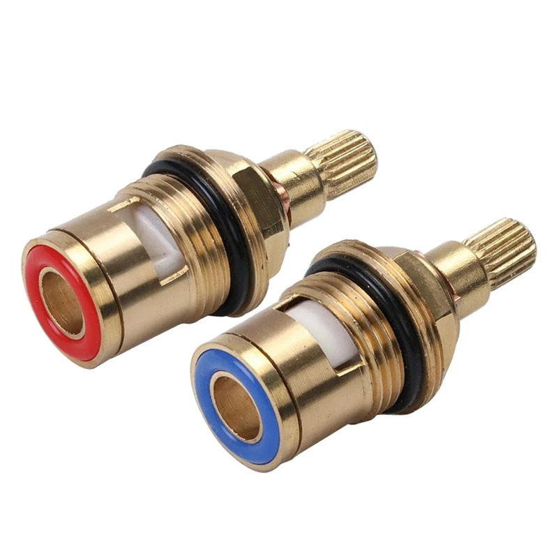 Commercial Kitchen Taps - ตลับก๊อกน้ำทองเหลืองเซรามิก 1/2 ชิ้น, วาล์วทดแทนอเนกประสงค์สำหรับก๊อกน้ำในห้องน้ำ หมุนได้สองทิศทาง
