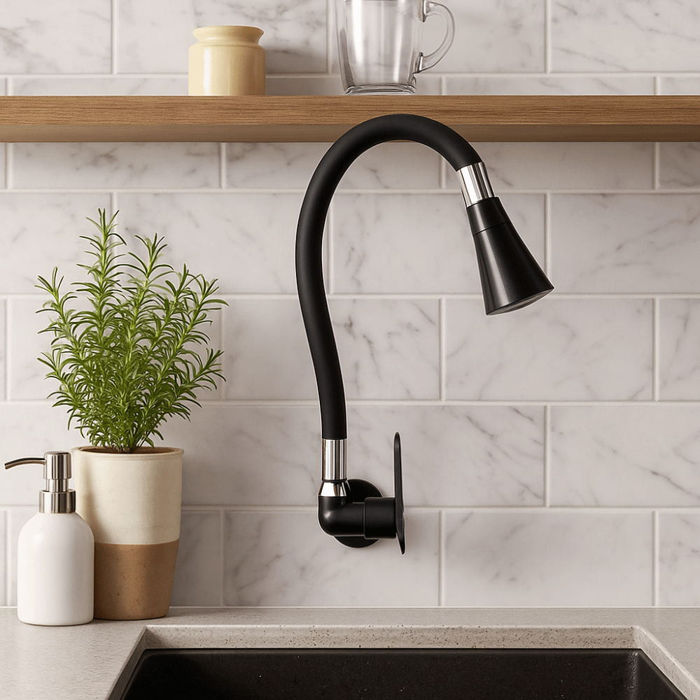 Commercial Kitchen Taps - ก๊อกน้ำในครัวโลหะผสมสังกะสีทนทาน 2 โหมดประหยัดน้ำก๊อกน้ำแบบหมุนได้ก๊อกน้ำติดผนังอเนกประสงค์ร้านอาหาร