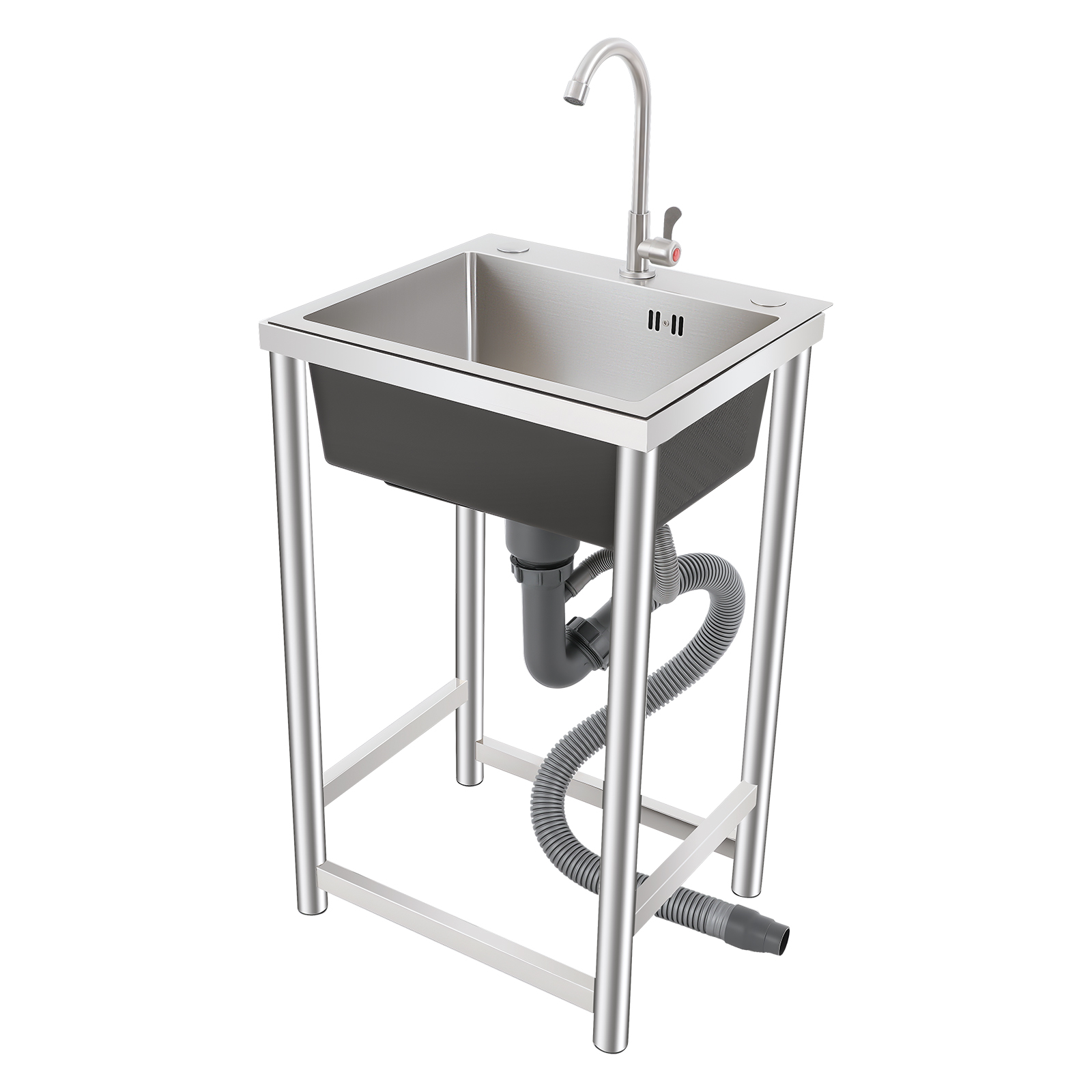 Commercial Kitchen Taps - อ่างล้างจานแบบตั้งพื้นหมุนได้ 360 องศา ° ก๊อกน้ำ อ่างล้างจานแบบอ่างเดี่ยว