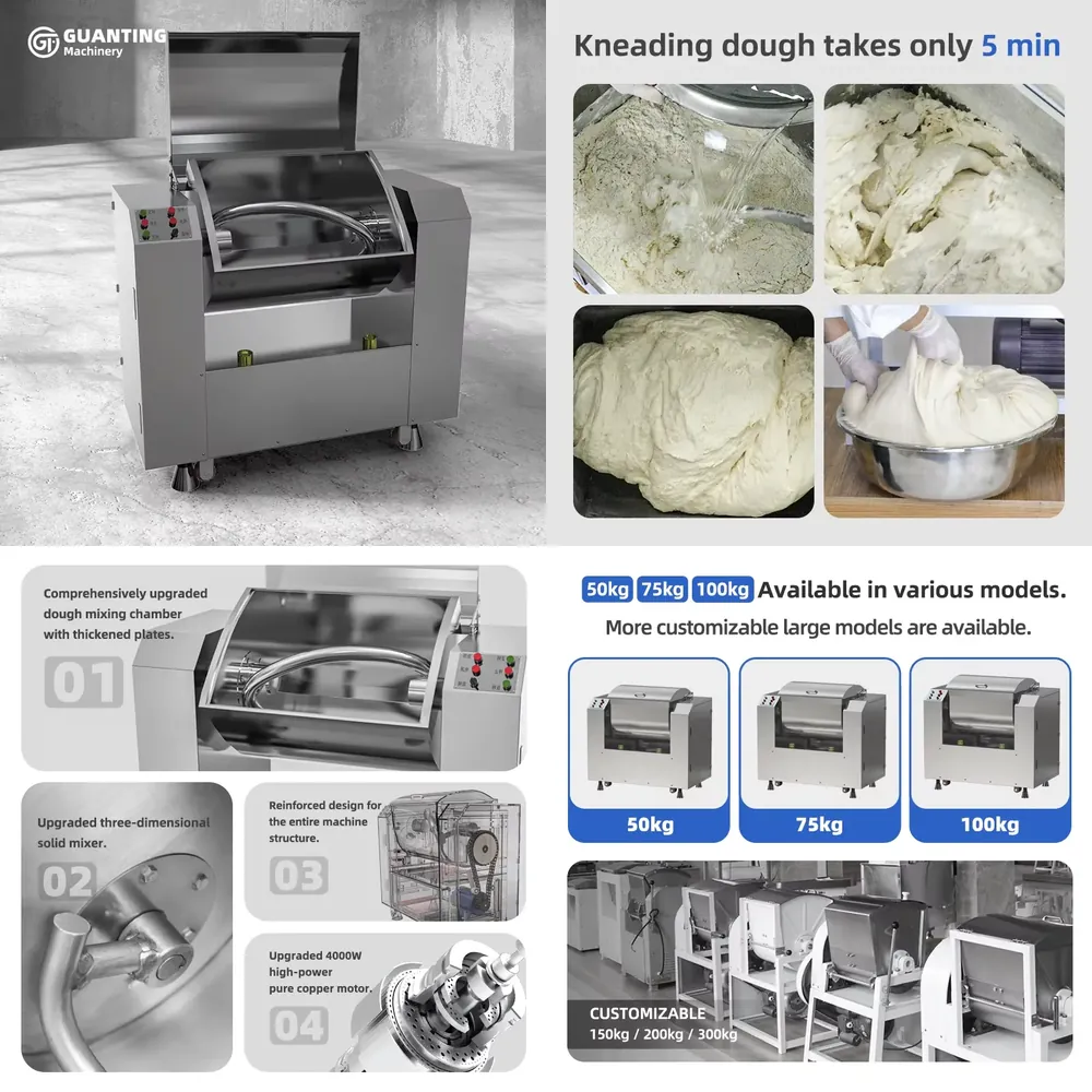Commercial Kitchen Mixers Dough Mixer - เครื่องผสมแป้งขนมปังอุตสาหกรรมประสิทธิภาพสูงสำหรับโรงงานขายส่ง เครื่องผสมแป้งเชิงพาณิชย์สำหรับครัวขนาด 75 กก.