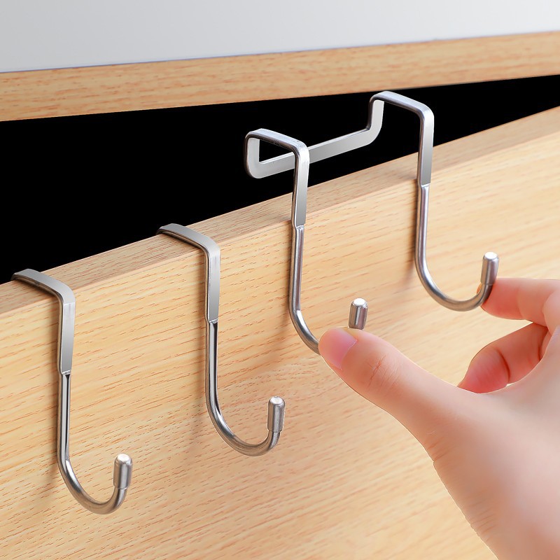 Commercial Kitchen Organization - 1/5 ชิ้น ตะขอสแตนเลสทรงตัว S คู่ ติดตั้งแบบไม่ต้องเจาะ