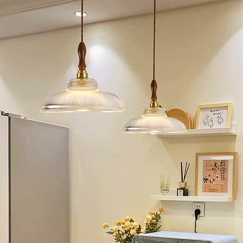 Commercial Kitchen Island - DAMIASMIL แก้วไม้ Art จี้ไฟโมเดิร์นทองแดงแขวนโคมไฟสําหรับห้องรับประทานอาหารห้องครัวแขวนโคมไฟ Luster