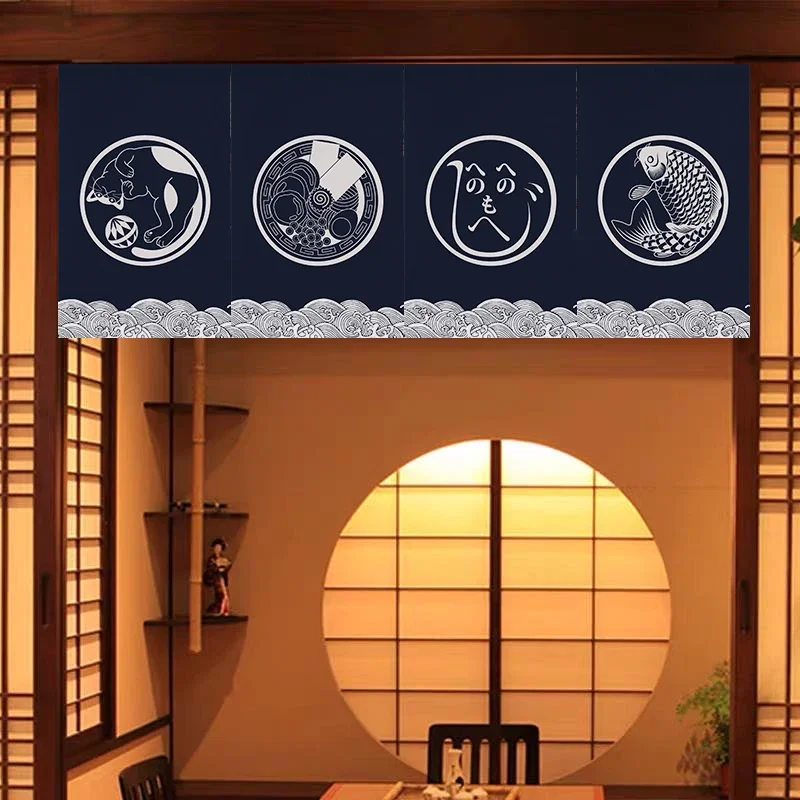 Commercial Kitchen Japanese - ผ้าม่านสั้นสไตล์ญี่ปุ่นสำหรับตกแต่งห้องครัวผ้าม่านแขวนห้องรับแขกห้องนอนเชิงพาณิชย์