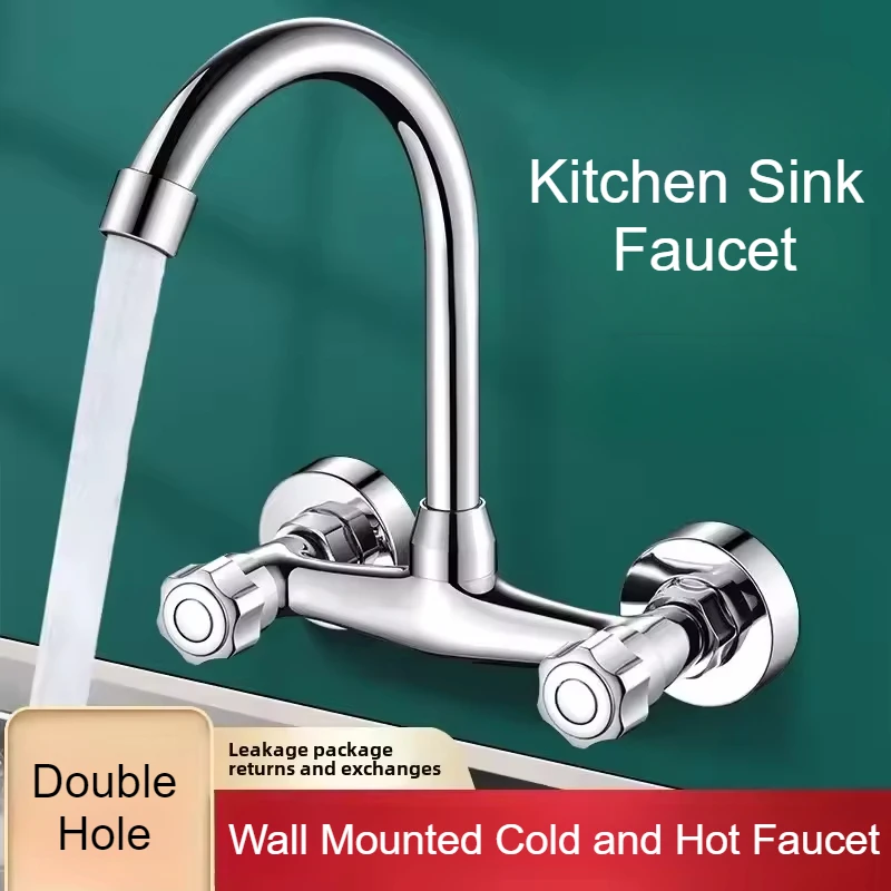 Commercial Kitchen Taps - ติดผนังห้องครัว Mixer TAP คู่ก๊อกน้ําห้องครัวเย็นและน้ําร้อน TAP 360
