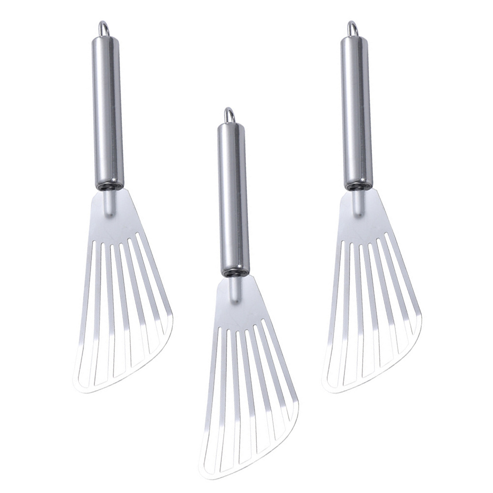 Commercial Kitchen Equipment List - ตะหลิวสแตนเลส 3 ชิ้น สำหรับสเต็ก ทอดปลา ตะหลิวมีร่อง