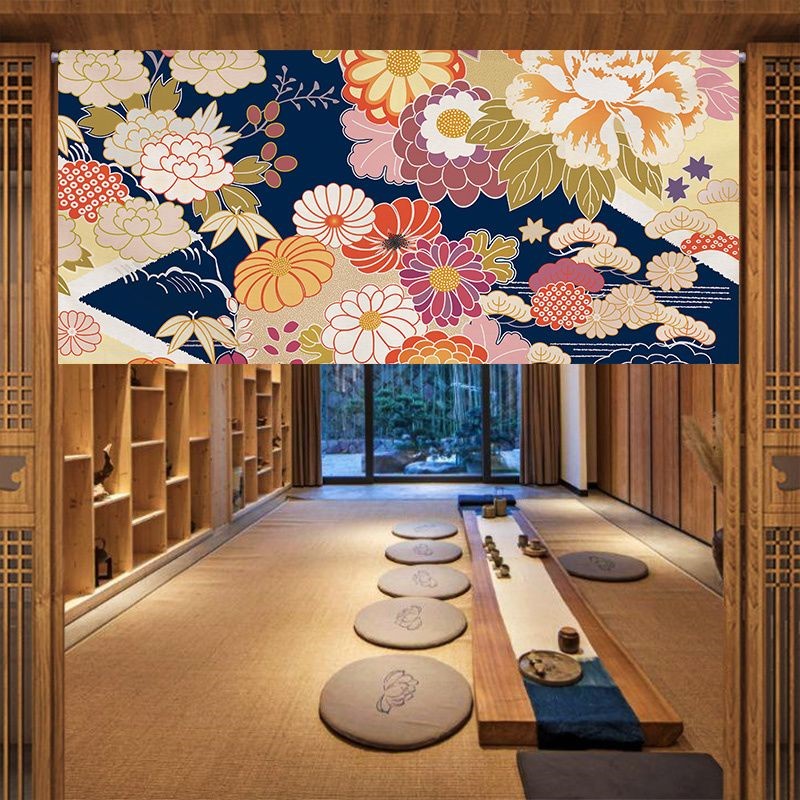 Commercial Kitchen Japanese - ม่านครึ่งบานสไตล์ญี่ปุ่น ม่านกั้นห้อง ม่านตกแต่งแบบแขวน ม่านบังแสงสำหรับร้านค้าและครัวเชิงพาณิชย์ รุ่น ZJ286