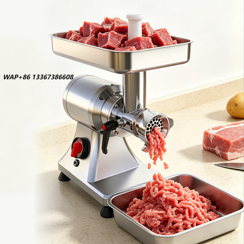 Meat Grinder Electric - เครื่องบดเนื้อเชิงพาณิชย์ขนาดเล็ก สแตนเลส ไฟฟ้า สำหรับร้านอาหาร พร้อมฟังก์ชันยัดไส้กรอกและบดเนื้อ