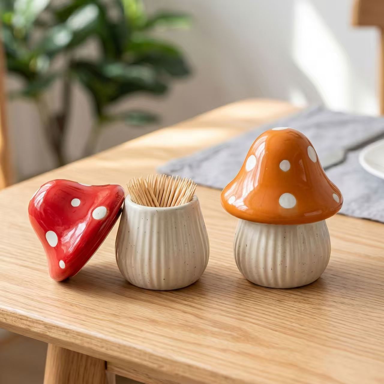 กระปุกเซรามิคลายการ์ตูนรูปเห็ด - Commercial Kitchen Organization บทวิจารณ์และราคา