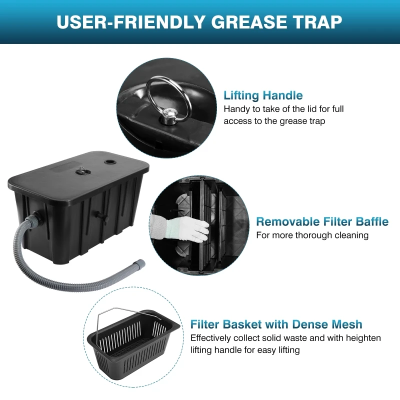 เครื่องแยกน้ำมัน-น้ำเชิงพาณิชย - Commercial Kitchen Grease Trap บทวิจารณ์และราคา