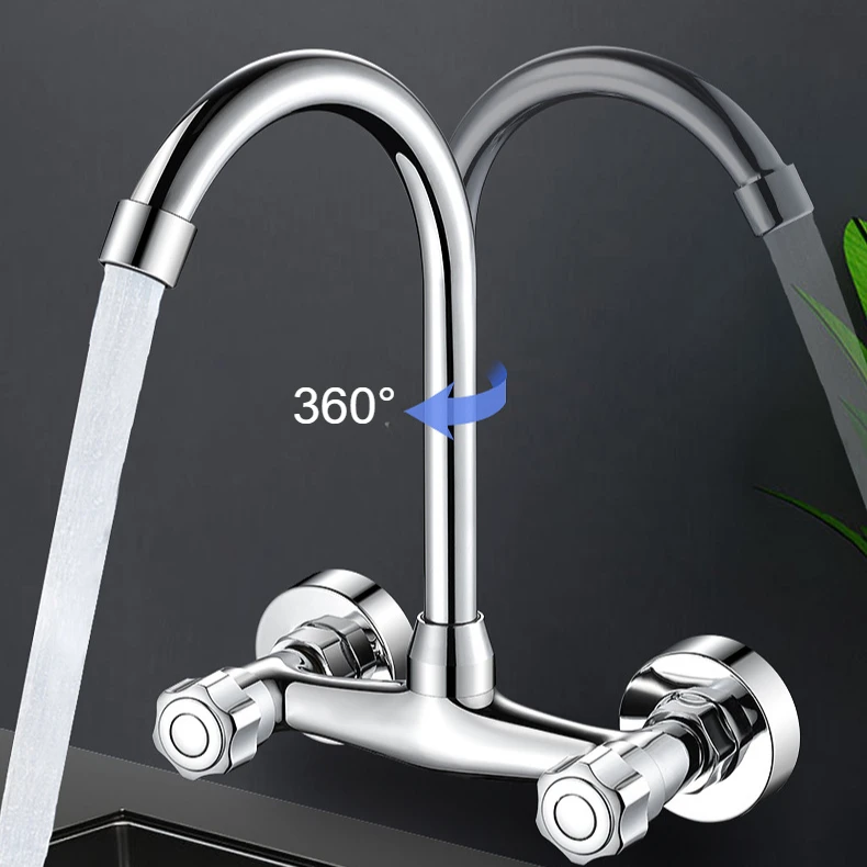 ติดผนังห้องครัว Mixer TAP คู่ก - Commercial Kitchen Taps บทวิจารณ์และราคา