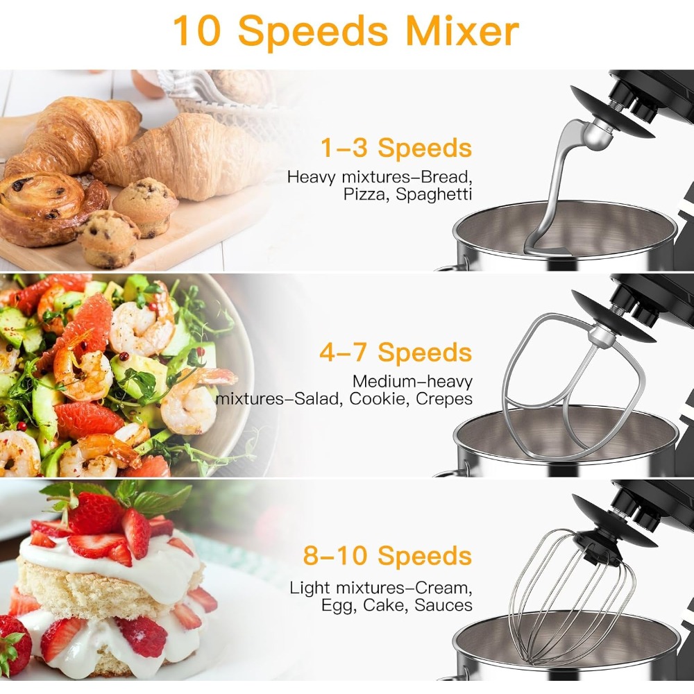 เครื่องผสมอาหาร Garvee 110-120 - Commercial Kitchen Mixers Dough Mixer บทวิจารณ์และราคา