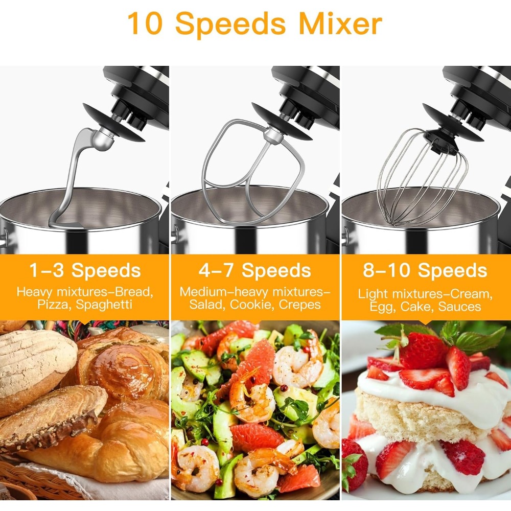 เครื่องผสมอาหาร Garvee 110-120 - Commercial Kitchen Mixers Dough Mixer บทวิจารณ์และราคา